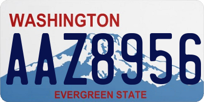 WA license plate AAZ8956