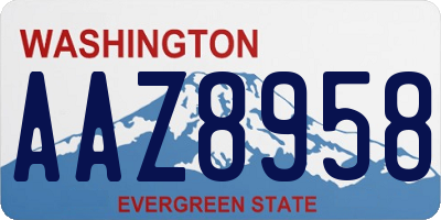 WA license plate AAZ8958