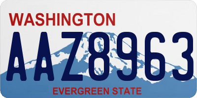 WA license plate AAZ8963