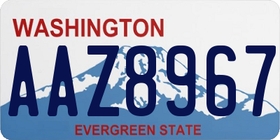 WA license plate AAZ8967