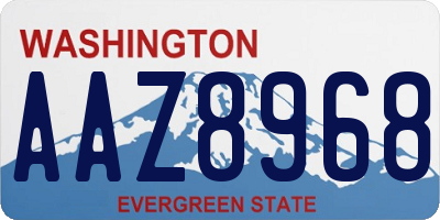 WA license plate AAZ8968