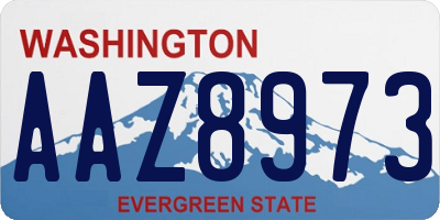 WA license plate AAZ8973