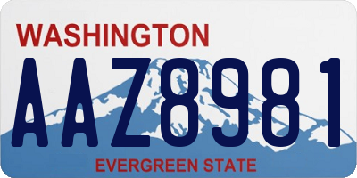 WA license plate AAZ8981