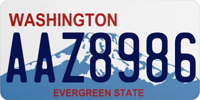 WA license plate AAZ8986