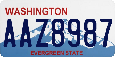 WA license plate AAZ8987