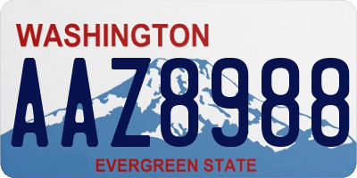 WA license plate AAZ8988