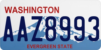 WA license plate AAZ8993