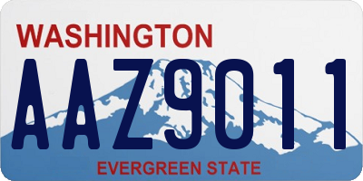 WA license plate AAZ9011
