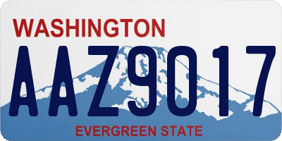 WA license plate AAZ9017