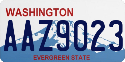 WA license plate AAZ9023
