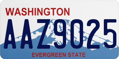 WA license plate AAZ9025