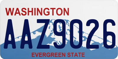 WA license plate AAZ9026