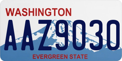 WA license plate AAZ9030