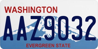 WA license plate AAZ9032