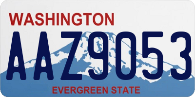 WA license plate AAZ9053