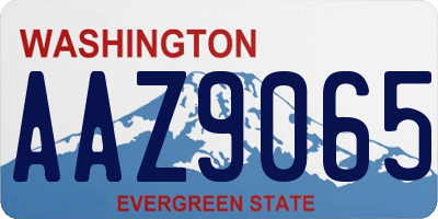 WA license plate AAZ9065