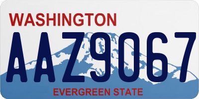 WA license plate AAZ9067