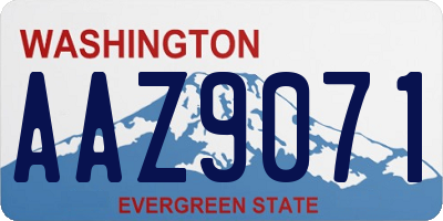 WA license plate AAZ9071