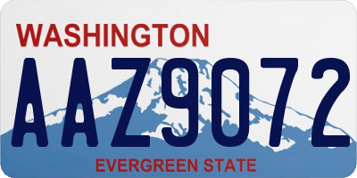 WA license plate AAZ9072