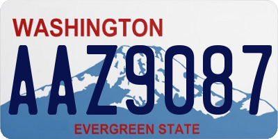 WA license plate AAZ9087