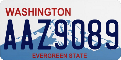 WA license plate AAZ9089