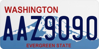 WA license plate AAZ9090