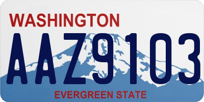 WA license plate AAZ9103