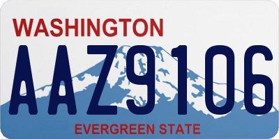 WA license plate AAZ9106
