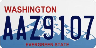 WA license plate AAZ9107