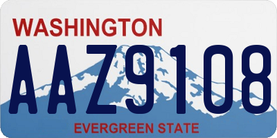 WA license plate AAZ9108