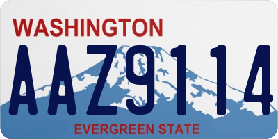 WA license plate AAZ9114