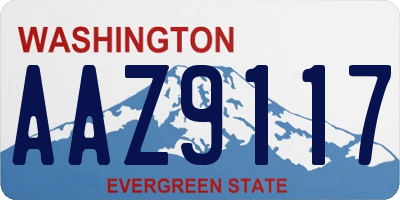 WA license plate AAZ9117