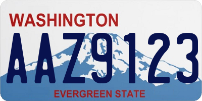 WA license plate AAZ9123