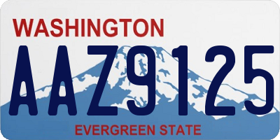 WA license plate AAZ9125