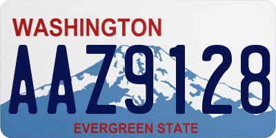 WA license plate AAZ9128