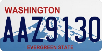 WA license plate AAZ9130