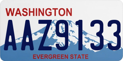 WA license plate AAZ9133