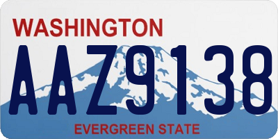 WA license plate AAZ9138