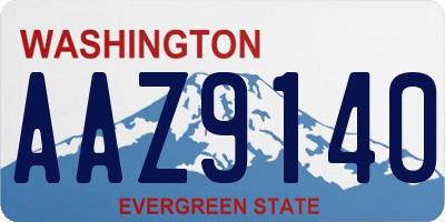 WA license plate AAZ9140