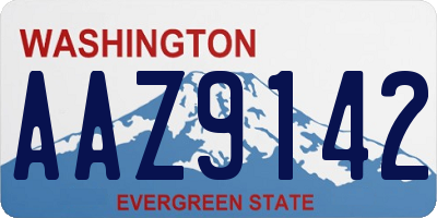 WA license plate AAZ9142