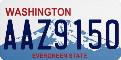 WA license plate AAZ9150