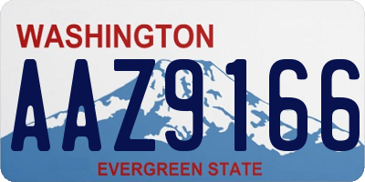 WA license plate AAZ9166