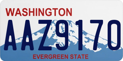 WA license plate AAZ9170