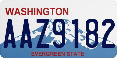 WA license plate AAZ9182