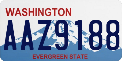 WA license plate AAZ9188