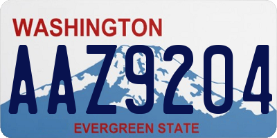 WA license plate AAZ9204