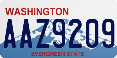 WA license plate AAZ9209
