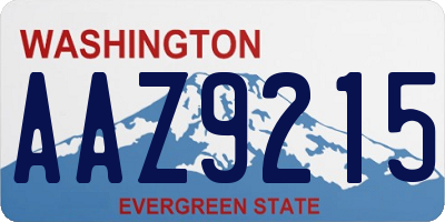 WA license plate AAZ9215