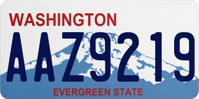 WA license plate AAZ9219