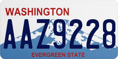 WA license plate AAZ9228